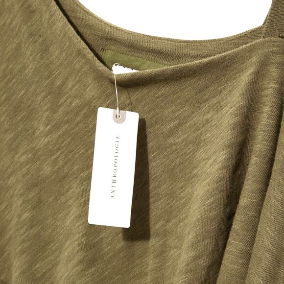 Anthropologie Postmark Off the Shoulder Ruffle Long Sleeve Green Top Boho Chic S - Picture 12 of 16